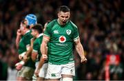 13 November 2021; Jonathan Sexton of Ireland celebrates his side's third try during the Autumn Nations Series match between Ireland and New Zealand at Aviva Stadium in Dublin. Photo by David Fitzgerald/Sportsfile