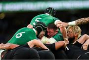 13 November 2021; Ireland players, from left, Caelan Doris, James Ryan, Tadhg Furlong and Andrew Porter in a maul during the Autumn Nations Series match between Ireland and New Zealand at Aviva Stadium in Dublin. Photo by Ramsey Cardy/Sportsfile