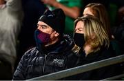 13 November 2021; Supporters wearing facemasks during the Autumn Nations Series match between Ireland and New Zealand at Aviva Stadium in Dublin. Photo by Brendan Moran/Sportsfile