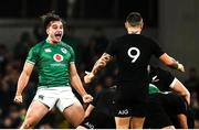 13 November 2021; James Lowe of Ireland celebrates a turnover during the Autumn Nations Series match between Ireland and New Zealand at Aviva Stadium in Dublin. Photo by David Fitzgerald/Sportsfile