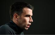 13 November 2021; Seamus Coleman during a Republic of Ireland press conference at Stade de Luxembourg in Luxembourg. Photo by Stephen McCarthy/Sportsfile