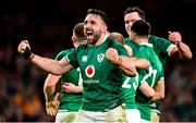 13 November 2021; Jack Conan of Ireland celebrates after their side's victory in the Autumn Nations Series match between Ireland and New Zealand at Aviva Stadium in Dublin. Photo by Brendan Moran/Sportsfile