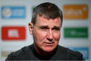 13 November 2021; Manager Stephen Kenny during a Republic of Ireland press conference at Stade de Luxembourg in Luxembourg. Photo by Stephen McCarthy/Sportsfile