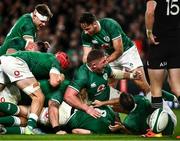 13 November 2021; Tadhg Furlong of Ireland and team-mates celebrate their side's third try during the Autumn Nations Series match between Ireland and New Zealand at Aviva Stadium in Dublin. Photo by David Fitzgerald/Sportsfile