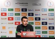 13 November 2021; Seamus Coleman during a Republic of Ireland press conference at Stade de Luxembourg in Luxembourg. Photo by Stephen McCarthy/Sportsfile