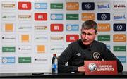 13 November 2021; Manager Stephen Kenny during a Republic of Ireland press conference at Stade de Luxembourg in Luxembourg. Photo by Stephen McCarthy/Sportsfile