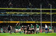 13 November 2021; TJ Perenara of New Zealand box-kicks under pressure from Ireland James Ryan during the Autumn Nations Series match between Ireland and New Zealand at Aviva Stadium in Dublin. Photo by Ramsey Cardy/Sportsfile