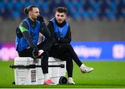 13 November 2021; Will Keane, left, and Ryan Manning during a Republic of Ireland training session? at Stade de Luxembourg in Luxembourg. Photo by Stephen McCarthy/Sportsfile