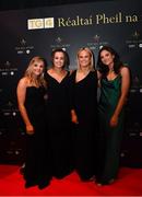 13 November 2021; Meath players, from left, Katie Newe, Emma Duggan, Vikki Wall and Máire O'Shaughnessy before the TG4 Ladies Football All Stars Awards banquet, in association with Lidl, at the Bonnington Hotel, Dublin.  Photo by Harry Murphy/Sportsfile