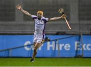 13 November 2021; Ronan Hayes of Kilmacud Crokes celebrates scoring his side's fourth goal during the Go Ahead Dublin County Senior Club Hurling Championship Final match between Na Fianna and Kilmacud Crokes at Parnell Park in Dublin. Photo by Piaras Ó Mídheach/Sportsfile