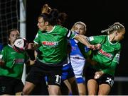 13 November 2021; Aine O'Gorman of Peamount United headers to score her side's first goal during the SSE Airtricity Women's National League match between Peamount United and Galway WFC at PLR Park in Greenogue, Dublin. Photo by Sam Barnes/Sportsfile