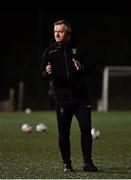13 November 2021; Peamount United manager James O'Callaghan before the SSE Airtricity Women's National League match between Peamount United and Galway WFC at PLR Park in Greenogue, Dublin. Photo by Sam Barnes/Sportsfile