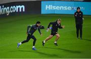 13 November 2021; Andrew Omobamidele, left, and Danny Miller, chartered physiotherapist, during a Republic of Ireland training session? at Stade de Luxembourg in Luxembourg. Photo by Stephen McCarthy/Sportsfile