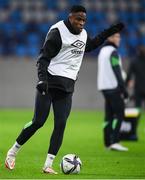 13 November 2021; Chiedozie Ogbene during a Republic of Ireland training session at Stade de Luxembourg in Luxembourg. Photo by Stephen McCarthy/Sportsfile