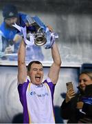 13 November 2021; Kilmacud Crokes captain Caolan Conway lifts the cup after his side's victory in the Go Ahead Dublin County Senior Club Hurling Championship Final match between Na Fianna and Kilmacud Crokes at Parnell Park in Dublin. Photo by Piaras Ó Mídheach/Sportsfile