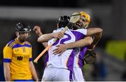 13 November 2021; Kilmacud Crokes players Cian Ó Cathasaigh, left, and Ronan Hayes celebrate after the Go Ahead Dublin County Senior Club Hurling Championship Final match between Na Fianna and Kilmacud Crokes at Parnell Park in Dublin. Photo by Daire Brennan/Sportsfile