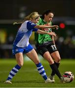 13 November 2021; Aine O'Gorman of Peamount United in action against Julie-Ann Russell of Galway during the SSE Airtricity Women's National League match between Peamount United and Galway WFC at PLR Park in Greenogue, Dublin. Photo by Sam Barnes/Sportsfile