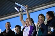 13 November 2021; Kilmacud Crokes captain Caolán Conway lifts the cup after the Go Ahead Dublin County Senior Club Hurling Championship Final match between Na Fianna and Kilmacud Crokes at Parnell Park in Dublin. Photo by Daire Brennan/Sportsfile