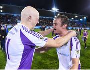 13 November 2021; Kilmacud Crokes players Fergal Whitely, left, and Oisín O'Rorke celebrate after the Go Ahead Dublin County Senior Club Hurling Championship Final match between Na Fianna and Kilmacud Crokes at Parnell Park in Dublin. Photo by Daire Brennan/Sportsfile