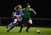 13 November 2021; Karen Duggan of Peamount United in action against Therese Kinnevey of Galway during the SSE Airtricity Women's National League match between Peamount United and Galway WFC at PLR Park in Greenogue, Dublin. Photo by Sam Barnes/Sportsfile