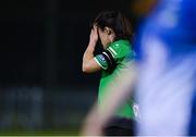 13 November 2021; Aine O'Gorman of Peamount United dejected after her side's defeat in the SSE Airtricity Women's National League match between Peamount United and Galway WFC at PLR Park in Greenogue, Dublin. Lauryn O'Callaghan of Peamount United  Photo by Sam Barnes/Sportsfile