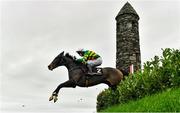 14 November 2021; Shady Operator, with Derek O'Connor up, jumps the Glendalough Drop Hedge on their way to winning the Pigsback.com Risk Of Thunder Steeplechase during day two of the Punchestown Winter Festival at Punchestown Racecourse in Kildare. Photo by Seb Daly/Sportsfile