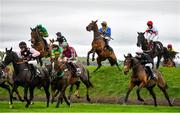14 November 2021; Rolling Revenge, centre, with Adam Short up, rears up on top of Ruby's Double during the Pigsback.com Risk Of Thunder Steeplechase on day two of the Punchestown Winter Festival at Punchestown Racecourse in Kildare. Photo by Seb Daly/Sportsfile