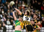 14 November 2021; Matthew Barrett of Mountbellew Moylough in action against Ronan Steede of Corofin during the Galway County Senior Club Football Championship Final match between Corofin and Mountbellew / Moylough at Pearse Stadium in Galway. Photo by David Fitzgerald/Sportsfile