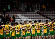 14 November 2021; Corofin players stand for Amhrán na bhFiann before the Galway County Senior Club Football Championship Final match between Corofin and Mountbellew / Moylough at Pearse Stadium in Galway. Photo by David Fitzgerald/Sportsfile
