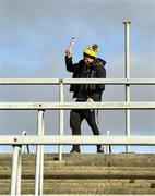 14 November 2021; Mountbellew Moylough supporter Mark Geraghty celebrates his side's first goal during the Galway County Senior Club Football Championship Final match between Corofin and Mountbellew / Moylough at Pearse Stadium in Galway. Photo by David Fitzgerald/Sportsfile