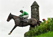 14 November 2021; Hurricane Darwin, with Kevin Sexton up, jumps the Glendalough Drop Hedge during the Pigsback.com Risk Of Thunder Steeplechase on day two of the Punchestown Winter Festival at Punchestown Racecourse in Kildare. Photo by Seb Daly/Sportsfile