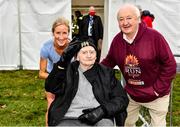 14 November 2021; In attendance at the Remembrance Run 5k Supported by SPAR at the Phoenix Park in Dublin are, from left, Catherina McKiernan, Harry Gorman and Remembrance Run 5k founder Frank Greally. Photo by Sam Barnes/Sportsfile
