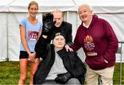 14 November 2021; In attendance at the Remembrance Run 5k Supported by SPAR at the Phoenix Park in Dublin are, from left, Catherina McKiernan, Tom Gorman, Harry Gorman and Remembrance Run 5k founder Frank Greally. Photo by Sam Barnes/Sportsfile