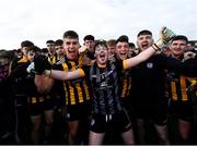 14 November 2021; Mountbellew Moylough players celebrate after the Galway County Senior Club Football Championship Final match between Corofin and Mountbellew / Moylough at Pearse Stadium in Galway. Photo by David Fitzgerald/Sportsfile