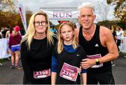 14 November 2021; Ailish and David Conachy, with their daughter Isobel, aged 11, from Slane in Meath, after finishing the Remembrance Run 5k Supported by SPAR at the Phoenix Park in Dublin. Photo by Sam Barnes/Sportsfile