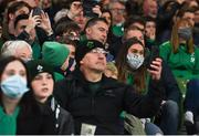 13 November 2021; Supporters during the Autumn Nations Series match between Ireland and New Zealand at Aviva Stadium in Dublin. Photo by Ramsey Cardy/Sportsfile