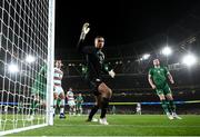 11 November 2021; Republic of Ireland goalkeeper Gavin Bazunu during the FIFA World Cup 2022 qualifying group A match between Republic of Ireland and Portugal at the Aviva Stadium in Dublin. Photo by Stephen McCarthy/Sportsfile