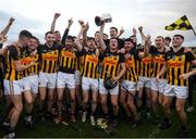 14 November 2021; Ballyea captain Jack Browne, 6, and his team-mates celebrate with the Canon Hammilton Cup after the Clare County Senior Club Hurling Championship Final match between Ballyea and Inagh-Kilnamona at Cusack Park in Ennis, Clare. Photo by Ray McManus/Sportsfile