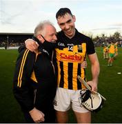 14 November 2021; Niall Deasy of Ballyea celebrates with Ballyea man and former Chairman of Clare County Board Michael O'Neill after the Clare County Senior Club Hurling Championship Final match between Ballyea and Inagh-Kilnamona at Cusack Park in Ennis, Clare. Photo by Ray McManus/Sportsfile