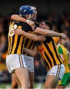 14 November 2021; Aonghus Keane, left, Niall Deasy and Morgan Garry of Ballyea celebrate after the Clare County Senior Club Hurling Championship Final match between Ballyea and Inagh-Kilnamona at Cusack Park in Ennis, Clare. Photo by Ray McManus/Sportsfile