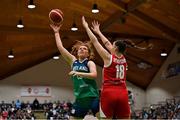 14 November 2021; Claire Melia of Ireland in action against Natalie Stoupalova of Czech Republic during the FIBA Women's EuroBasket 2023 Qualifier Group I match between Ireland and Czech Republic at National Basketball Arena in Tallaght, Dublin. Photo by Brendan Moran/Sportsfile