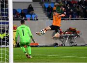 14 November 2021; Jason Knight of Republic of Ireland makes a pass which leads to a goal for Callum Robinson of Republic of Ireland during the FIFA World Cup 2022 qualifying group A match between Luxembourg and Republic of Ireland at Stade de Luxembourg in Luxembourg. Photo by Stephen McCarthy/Sportsfile