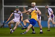 13 November 2021; Liam Rushe of Na Fianna in action against Fergal Whitely, left, and Mark Grogan of Kilmacud Crokes during the Go Ahead Dublin County Senior Club Hurling Championship Final match between Na Fianna and Kilmacud Crokes at Parnell Park in Dublin. Photo by Piaras Ó Mídheach/Sportsfile