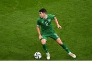 11 November 2021; John Egan of Republic of Ireland during the FIFA World Cup 2022 qualifying group A match between Republic of Ireland and Portugal at the Aviva Stadium in Dublin. Photo by Harry Murphy/Sportsfile