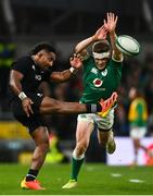13 November 2021; Sevu Reece of New Zealand in action against Garry Ringrose of Ireland during the Autumn Nations Series match between Ireland and New Zealand at Aviva Stadium in Dublin. Photo by David Fitzgerald/Sportsfile