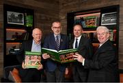 15 November 2021; In attendance, from left, Carroll Cuisine Chief Operating Officer John Comerford, Uachtarán Chumann Lúthchleas Gael Larry McCarthy, GAA Director of Communications Alan Milton and Sportsfile photographer Ray McManus at the launch of A Season of Sundays 2021 at Croke Park Hotel in Dublin. Photo by Harry Murphy/Sportsfile