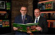 15 November 2021; Uachtarán Chumann Lúthchleas Gael Larry McCarthy and GAA Director of Communications Alan Milton at the launch of A Season of Sundays 2021 at Croke Park Hotel in Dublin. Photo by Harry Murphy/Sportsfile