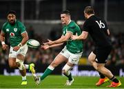 13 November 2021; Jonathan Sexton of Ireland offloads to Bundee Aki during the Autumn Nations Series match between Ireland and New Zealand at Aviva Stadium in Dublin. Photo by David Fitzgerald/Sportsfile