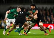 13 November 2021; Jack Conan of Ireland is tackled by Akira Ioane of New Zealand during the Autumn Nations Series match between Ireland and New Zealand at Aviva Stadium in Dublin. Photo by David Fitzgerald/Sportsfile