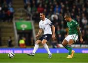 15 November 2021; Leonardo Bonucci of Italy in action against Josh Magennis of Northern Ireland during the FIFA World Cup 2022 Qualifier match between Northern Ireland and Italy at the National Football Stadium at Windsor Park in Belfast. Photo by David Fitzgerald/Sportsfile